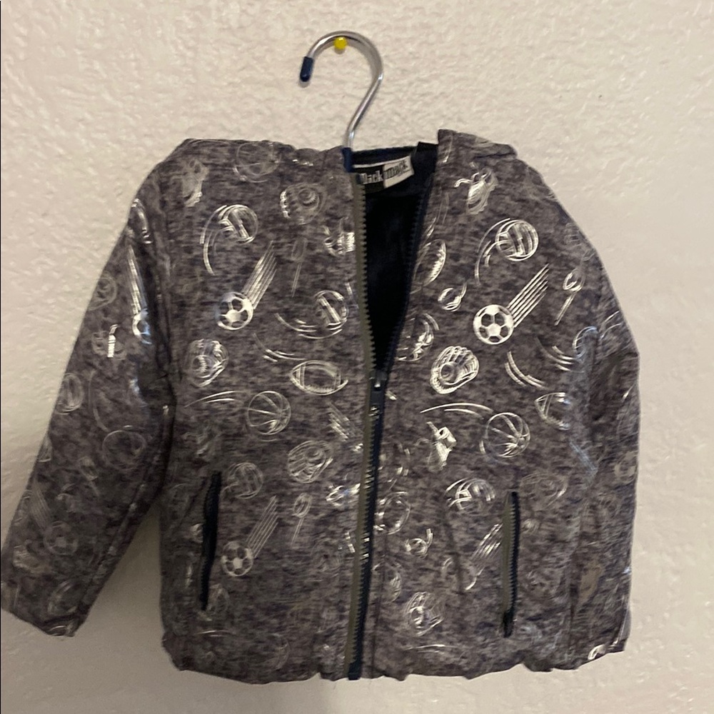 Kids Sports Print Puffer Jacket